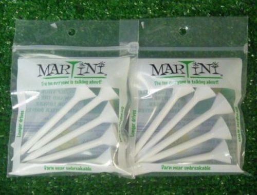 Martini 3 1/4" White Golf TEES - 2 Packs