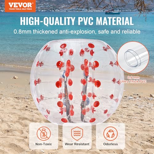 Inflatable Bumper Ball 4FT Red Dot - Human Hamster Bubble for Outdoor Play
