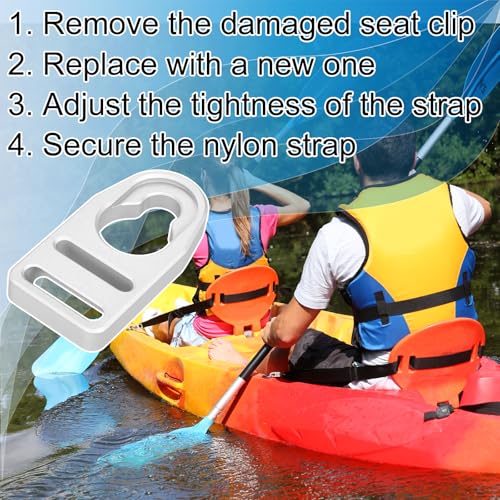 Kayak Seat Clips - Medium Compatibility, 4 Pack for Lifetime & Emotion