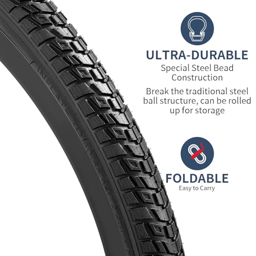 2-Pack 700x45C Gravel Bike Tires - Folding Wide Road Tyres