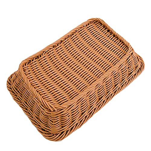 Imitation Rattan Woven Bread Baskets, 11.8 x 7.8 Inch Food Serving Baskets