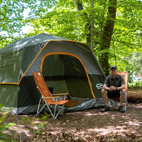 CAMPROS CP Waterproof 4-6 Person Dome Tent - Olive, Easy Setup, Windproof Camping Shelter