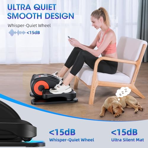 GUGTTR Under Desk Elliptical Leg Exerciser for Seniors - Black-Orange