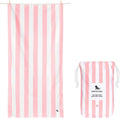 Dock & Bay Beach Towel - Quick Dry, Sand Free - Compact, Lightweight - 100% Recycled - Includes Bag - Cabana Light - Malibu Pink, Medium (130x70cm, 51x27)