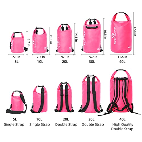 Waterproof Dry Bag 5L for Kayaking, Camping, Beach, Surfing - Pink