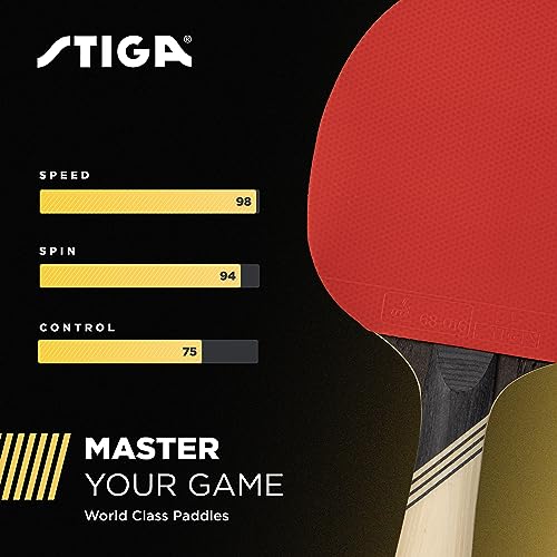 STIGA Carbon Plus Ping Pong Paddle & Set - Red Cover, One Size
