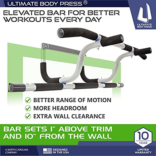 Ultimate Body Press XL Doorway Pull Up Bar & Strap System - Adjustable Width, No-Drill Fitness Equipment