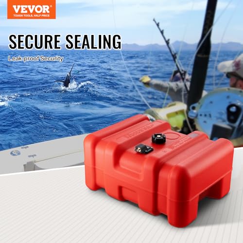 55L Marine Fuel Tank with 9.8 ft Hose, Visible Gauge, Leak-Proof, High-Density Polyethylene