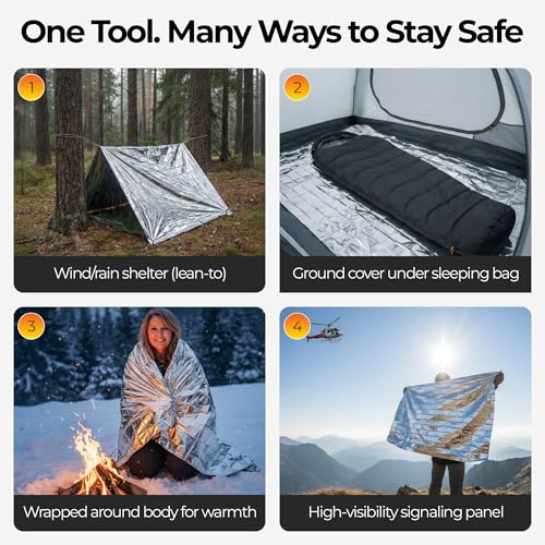 Emergency Mylar Blanket Waterproof Survival Shelter Pack of 1