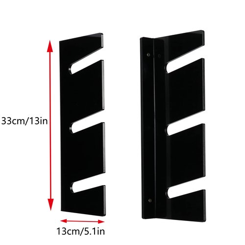 HHUXIUE Wall-Mounted Skateboard Mount - Space-Saving Horizontal Display Rack for Secure Skateboard Storage & Decoration (3 Layers Black)