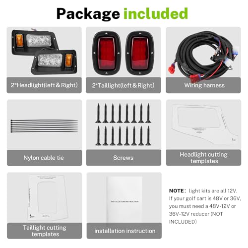 Yamaha Golf Cart LED Headlights & Tail Lights Kit G14 G16 G19 G22