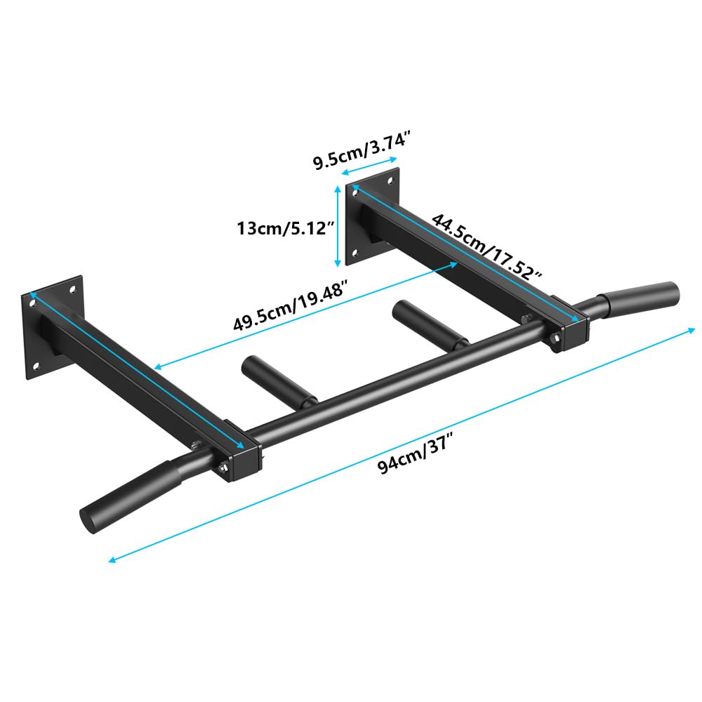 Wall Mount Pull Up Bar, Joist Mount Pull Up Bar, Beam and Rafter Mounted Chin Up Bar for Home Gym With Wood Mount and Wall Mount Screws (Black5)