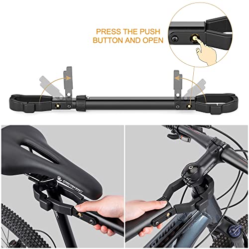 Bike Crossbar Adapter for Bike Rack 70lbs - 2 Pack Adjustable Top Tube