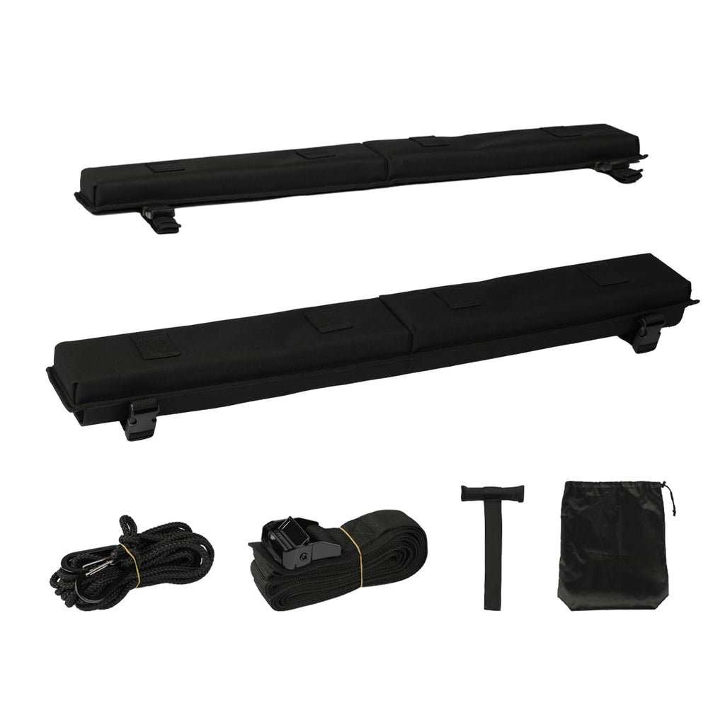 VEVOR Soft Roof Rack Pads, 30" Universal Car Roof Rack Pad for Various Crossbars, 176LBS Loading Luggage Kayak Carrier with 2 Tie Down Straps, 2 Quick Loop Straps & Storage Bag for SUP Canoe Snowboard
