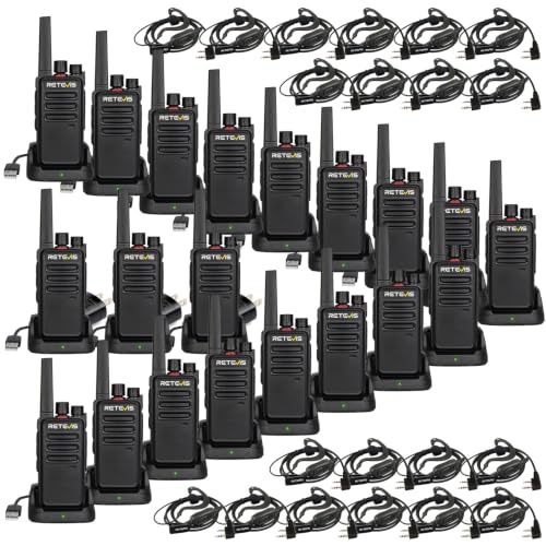 Walkie Talkies for Adults 20 Pack with Earpiece - Without Display - Commercial Two-Way Radios