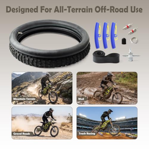 VAINELY 70/100-19 Tire & Inner Tube Set Off-Road Compatible with Surron Light Bee X
