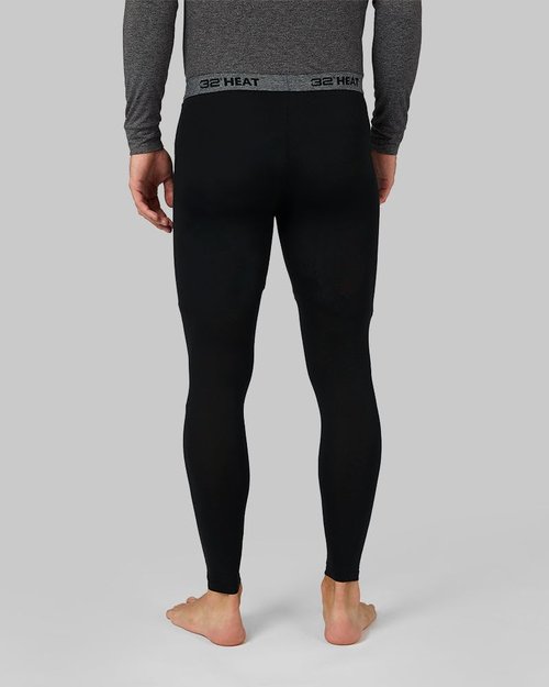 32 Degrees Heat Men's Lightweight Base Layer Legging | 4-Way Stretch | Thermal| Form Fitting|Black, Small