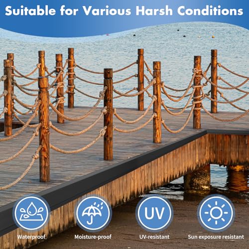 Nalwort Dock Bumpers 16 Feet Full Protection Marine-Grade Boat Dock Fenders - Black / 16 Feet