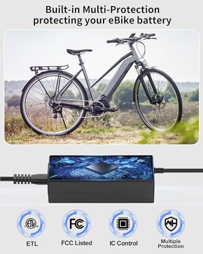 VHBW 42V 2A eBike Charger for Bosch BES2 Oval Plug | Compatible with PowerPack & PowerTube Batteries