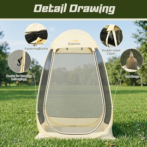 Lenotos 6x6 ft Pop Up Screen House Tent with Mosquito Netting, Portable Outdoor Gazebo