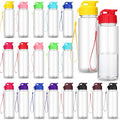 20 Pack Plastic Water Bottles - 17 oz Assorted Colors, Leakproof Flip Top