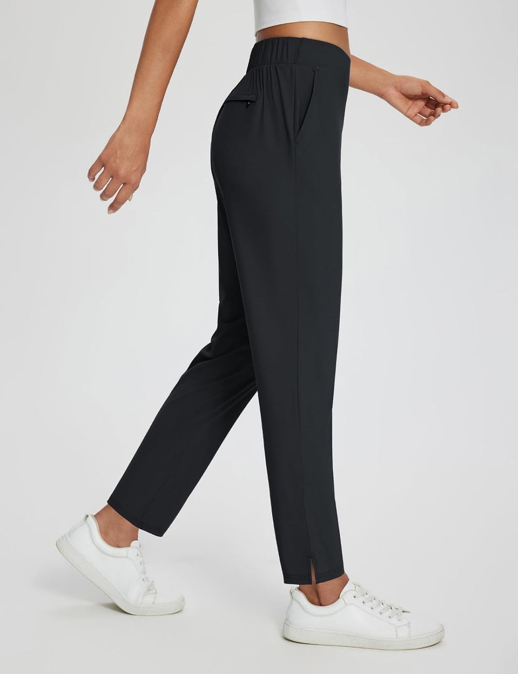 Baleaf Women's Stretch Travel Pants - Dressy Slacks with Zipper Pockets for Work & Golf | Casual Comfort