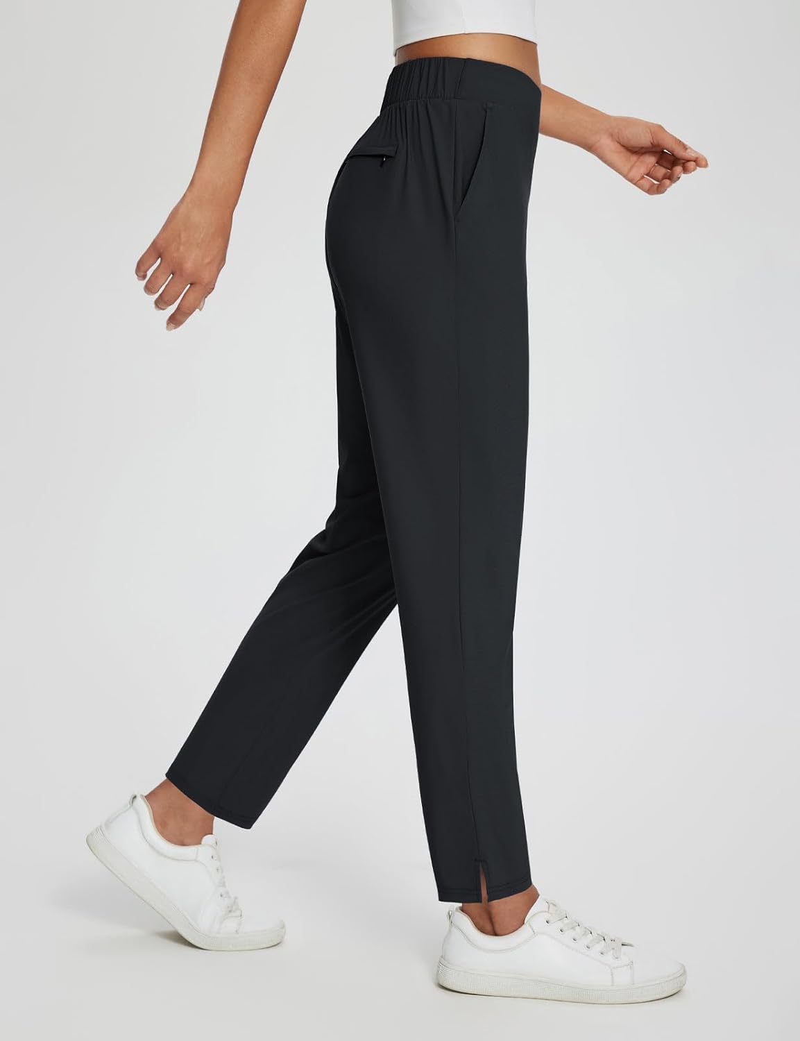 Baleaf Women's Stretch Travel Pants - Dressy Slacks with Zipper Pockets for Work & Golf | Casual Comfort