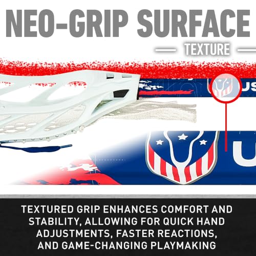 Youth Boys Lacrosse Stick - 36 Inch Junior Field Stick with Ready-to-Play Mesh, Lightweight Aluminum Shaft, and Textured Grip - Official USA Lacrosse Gear