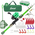 Kids Telescopic Fishing Pole Set - Green, 1.5m, Portable Tackle Kit for Ages 5-10