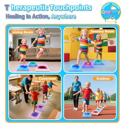 Kids Glow-In-The-Dark Sensory Stepping Stones Set - Non-Slip Indoor & Outdoor Balance Toys for Toddler Development