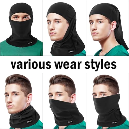 Black Balaclava Ski Mask - One Size Breathable Lightweight Winter Face Cover