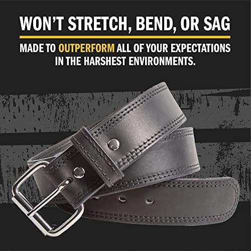 Black 38 Belt Size Concealed Carry Leather Gun Belt - Made in USA