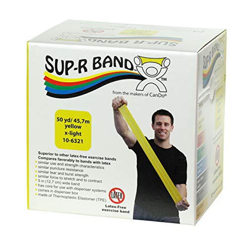 CanDo Sup-R Latex-Free Exercise Band 50 yd Roll X-Light Yellow - Physical Therapy