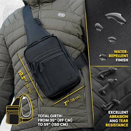 M-Tac Elite Black CCW Sling Bag for Men & Women - Tactical Concealed Carry