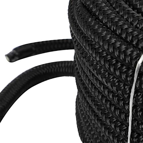 NovelBee 1/2" x 300' Double Braid Nylon Anchor Line for Boat - Black