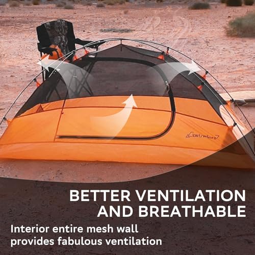 Green Clostnature 1 Person Lightweight Backpacking Tent - Easy Setup & Waterproof