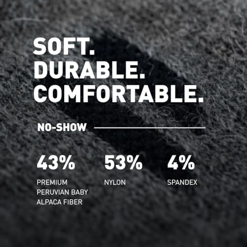 HOLLOW No Show Alpaca Socks 4 Pairs Large Black Moisture Wicking Unisex