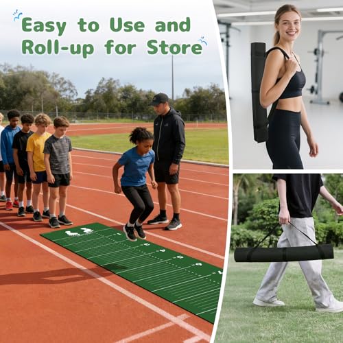 Indoor Long Jump Measurement Mat for PE & Track Training - 12 ft