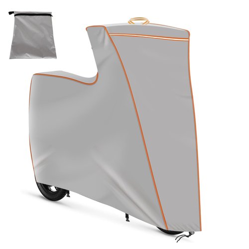 Electric Scooter Cover, 47 x 43 x 8 inches 1680D Oxford Cloth Suitable for Seated and Seatless Models Waterproof And UV -Resistant Dustproof Windproof Protection All Season Universal Fit Silver