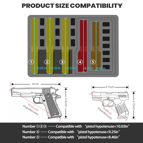 LOTOCASE Black 5-Pistol Gun Case & 16 Magazine TSA-Approved Waterproof Hard Case