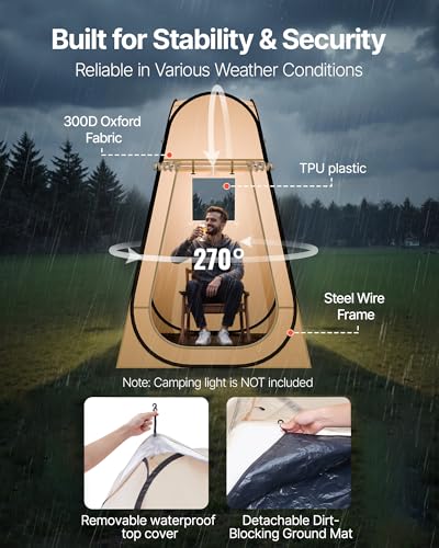 Pop Up Sports Tent with Clear Bubble, 8 Sizes Optional, Beige + Clear - 47"L x 47"W x 74.8"H, Waterproof Outdoor Shelter for 1-6 People