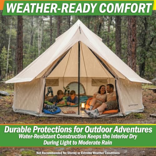 16x16ft Family Camping Tent - Water-Resistant Glamping Bell Yurt with Breathable Design