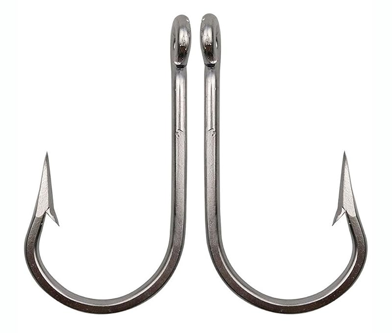 Big Game Tuna Fishing Hooks 10pcs Extra Strong Stainless Steel Forged for Saltwater Tackle - 9/0 Variation