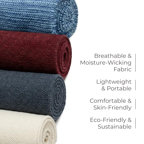Organic Cotton Yoga Mat - Handwoven Non-Toxic Exercise Rug, 78 x 27 inches - Natural Cotton Variation
