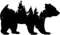 Resama Metal Wall Art - Rustic Pine Tree & Bear Decor for Living Room | Indoor/Outdoor Wilderness Design (Black)