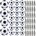 Bulk Size 5 Soccer Balls with Pumps - Durable, Soft PU Leather, Indoor & Outdoor Use
