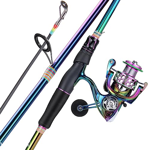 Spinning Fishing Reel and Rod Combo - Lightweight 1.8m/5'10'' with LY1000 Reel for Freshwater Bass Trout