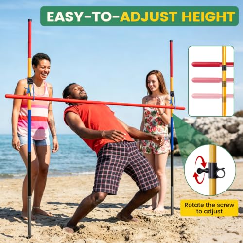Heavy Duty Metal Limbo Game Set for Outdoor Lawn & Beach Parties