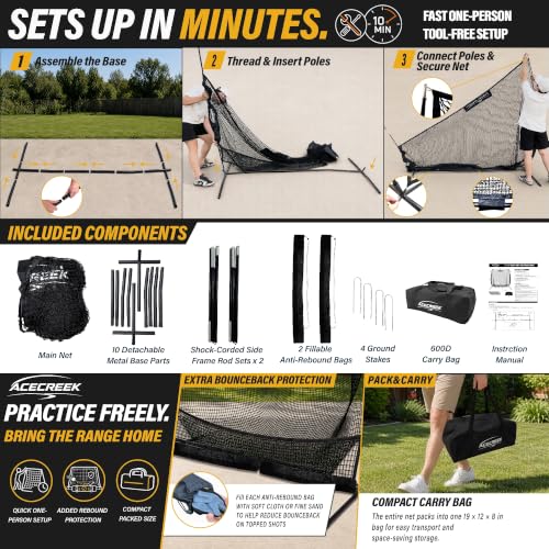 8x7 ft Heavy Duty Portable Golf Practice Net for Backyard & Indoor Training