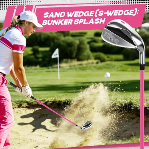 Golf Clubs Set for Men Women Right Hand Pink - 7-Piece Complete Golf Set